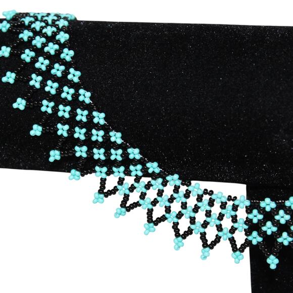 Handmade Gorgeous Bead Collar Length Necklace Turquoise - Picture 3 of 3